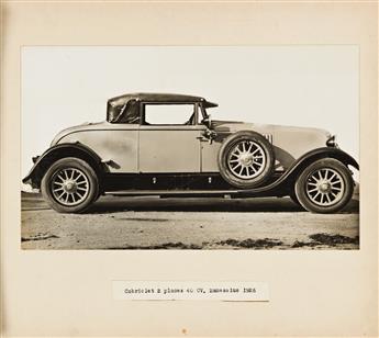 (CARS--FRANCE) An album depicting handsome Renault automobiles, with approximately 60 photographs.